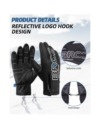 Guantes de Ciclismo Invernales Rockbros Unisex Resistentes al Agua