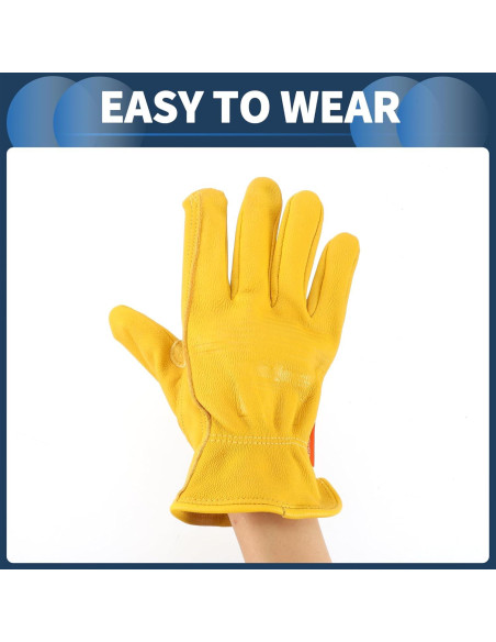 Guantes de Motocicleta INFINAUTO Cuero de Oveja Amarillo 1 Par