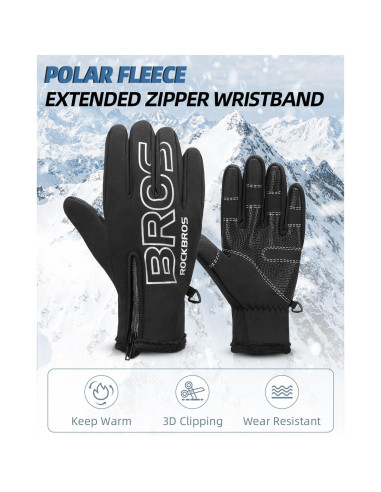 Guantes de Ciclismo Invernales Rockbros Unisex Resistentes al Agua