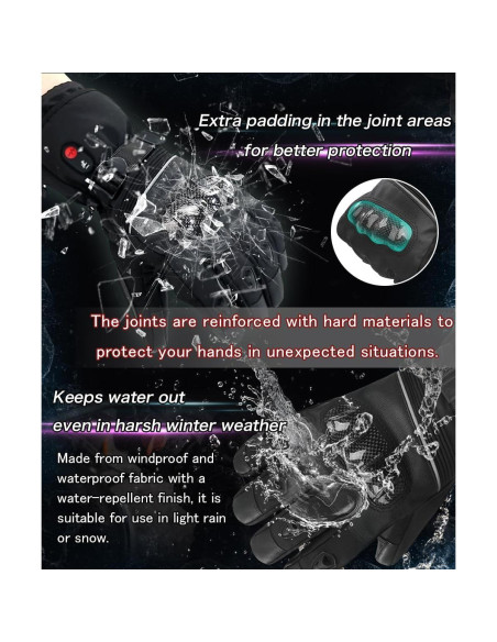 Guantes calefaccionados ERKEQN 7.4V impermeables unisex