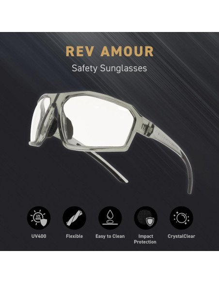 Gafas de Seguridad REV Amour Z87+ UV400 para Trabajo y Aire Libre