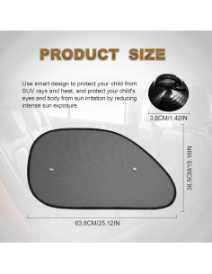Paquete de 2 Sombrillas para Ventanas de Auto RBOKO UV 2
