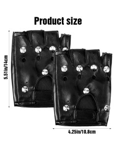 Guantes Steampunk de Cuero PU para Motocicleta - 2 Pares 2