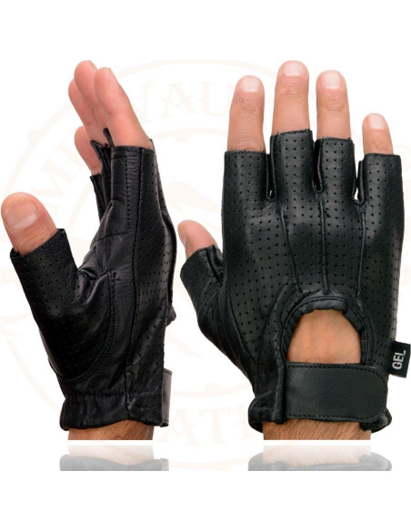 Guantes de Motocicleta Milwaukee SH357 de Cuero con Palma de Gel