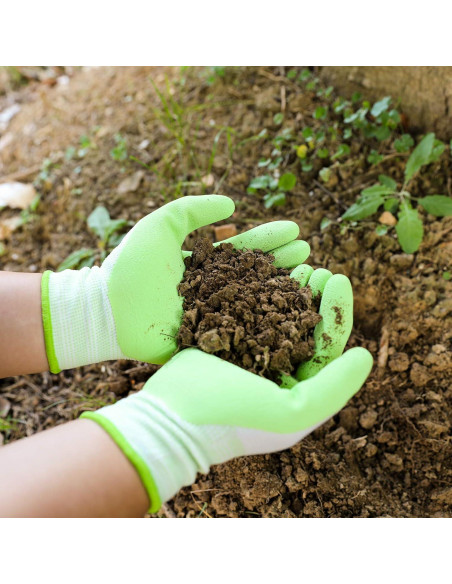 Guantes de Jardinería COOLJOB para Mujeres - 2 Pares Medianos