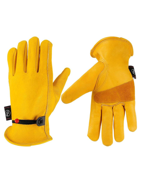 Guantes de Trabajo KIM YUAN de Cuero XXL Ajustables