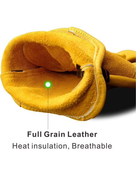 Guantes de Trabajo KIM YUAN de Cuero XXL Ajustables