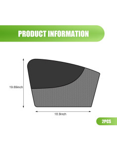 Cortina Solar para Ventana Lateral Delantera Zeathery 2 PCS 2