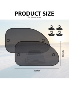 Cortinas de Ventana para Auto JawGrew 65x38cm Protección Solar 2