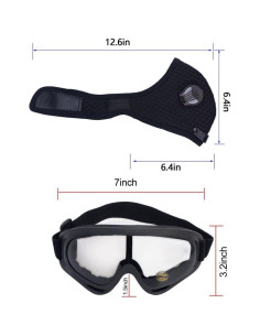Conjunto de Gafas de Seguridad Nainsect + 2 Mascarillas Carbón 2
