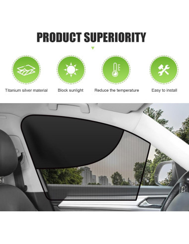 Cortina Solar para Ventana Lateral Delantera Zeathery 2 PCS