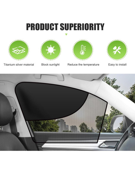 Cortina Solar para Ventana Lateral Delantera Zeathery 2 PCS