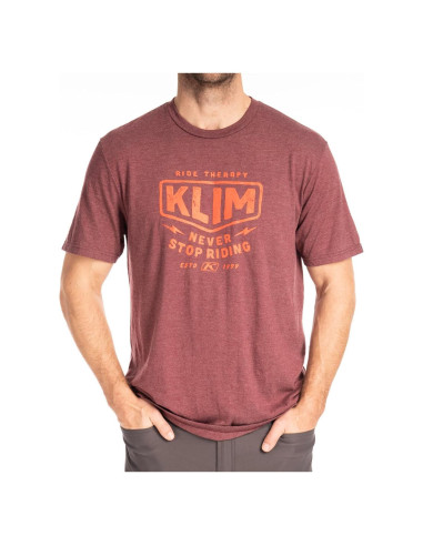 Camiseta de Manga Corta KLIM Tri-Blend Hombre Rojo Fuego