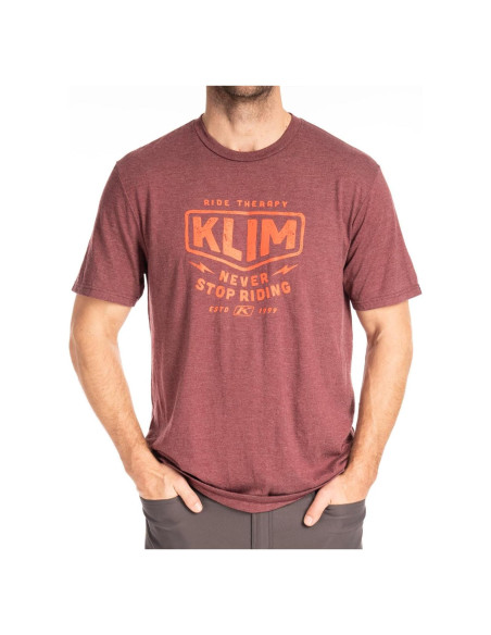 Camiseta de Manga Corta KLIM Tri-Blend Hombre Rojo Fuego