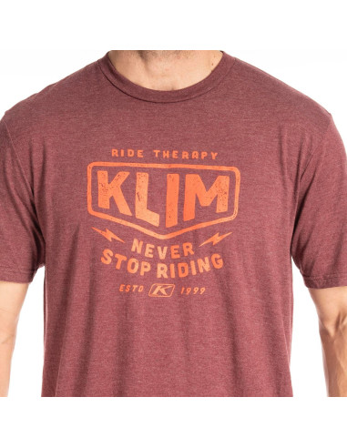 Camiseta de Manga Corta KLIM Tri-Blend Hombre Rojo Fuego