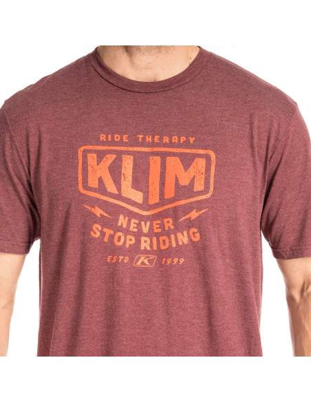 Camiseta de Manga Corta KLIM Tri-Blend Hombre Rojo Fuego