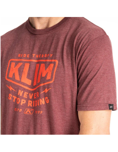 Camiseta de Manga Corta KLIM Tri-Blend Hombre Rojo Fuego