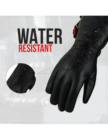 Guantes de Motocicleta para Mujeres Hugger de Cuero Impermeable