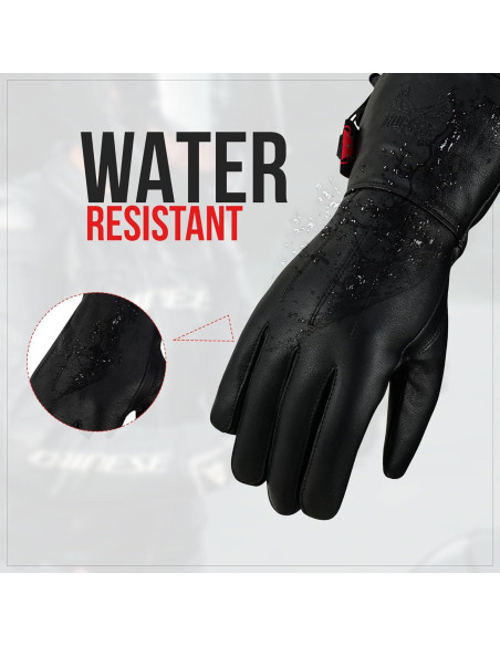 Guantes de Motocicleta para Mujeres Hugger de Cuero Impermeable