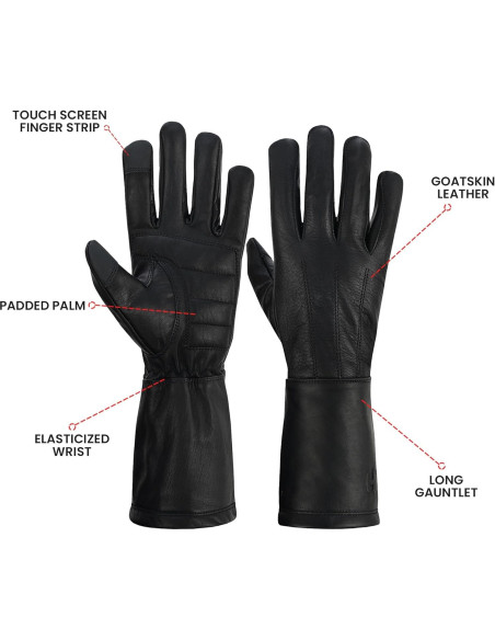 Guantes de cuero extra largos para hombres Hugger - X-Large