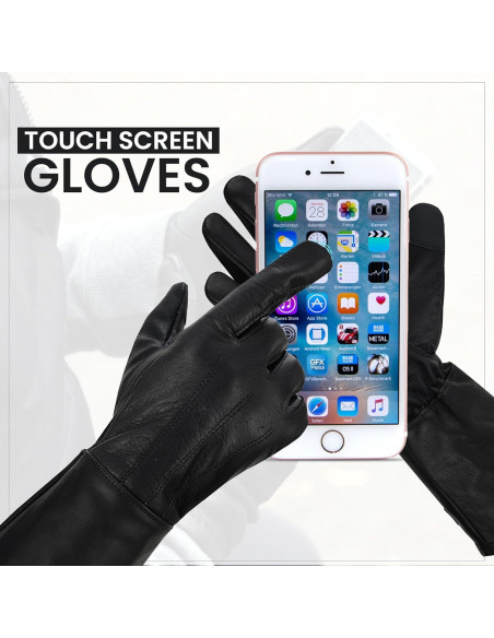 Guantes de cuero extra largos para hombres Hugger - X-Large