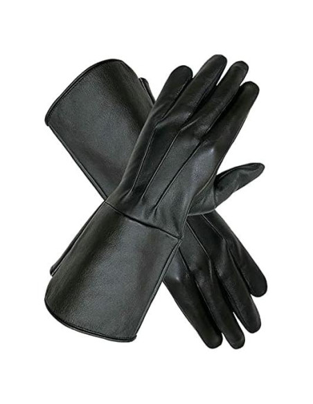 Guantes de cuero sin forro para hombres - Steampunk, tamaño grande