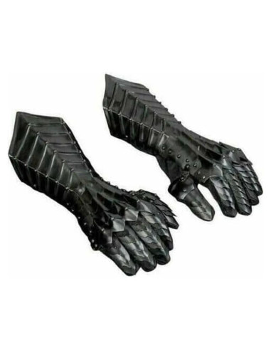 Guantes de acero negro antiguo Nazgul - Armadura medieval LARP