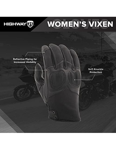 Guantes de Moto para Damas Highway 21 Negro/Blanco Talla S