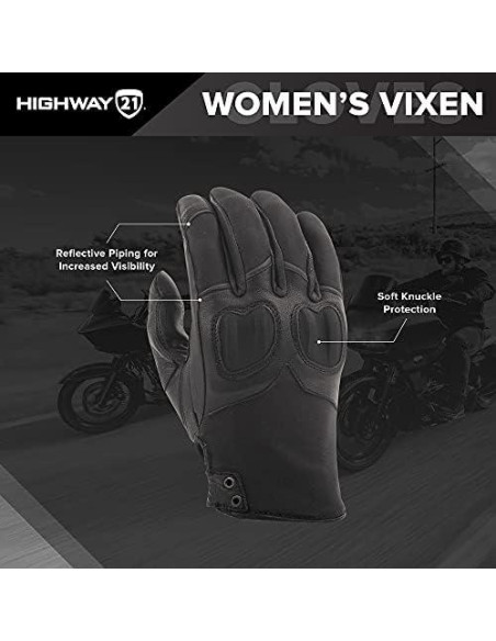 Guantes de Moto para Damas Highway 21 Negro/Blanco Talla S