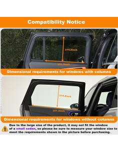 Sombrillas para Ventanas de Auto KOCZIL - 2 Piezas 53x35 cm 2