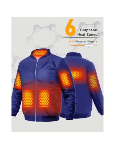 Chaqueta Térmica Wulcea para Hombres 12V 18400mAh Azul