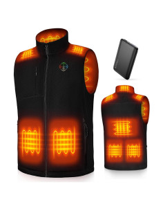 Chaleco Térmico KOVNLO Hombre Grande Negro con Batería 10000mAh