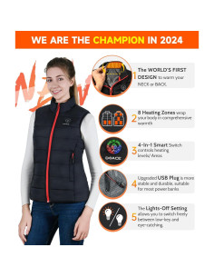 Chaleco Térmico Inteligente DOACE Unisex 8 Áreas Calentamiento 2