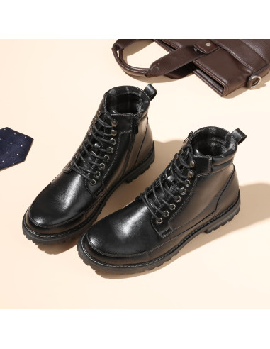 Botín de Motocicleta Bruno Marc para Hombre - Negro 45.5