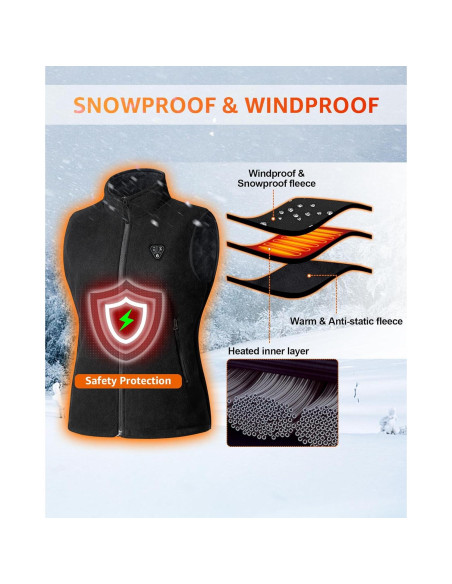 Chaleco Térmico Eléctrico para Mujeres Shenzhen FY-02 Negro