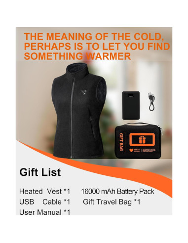 Chaleco Térmico Eléctrico para Mujeres Shenzhen FY-02 Negro