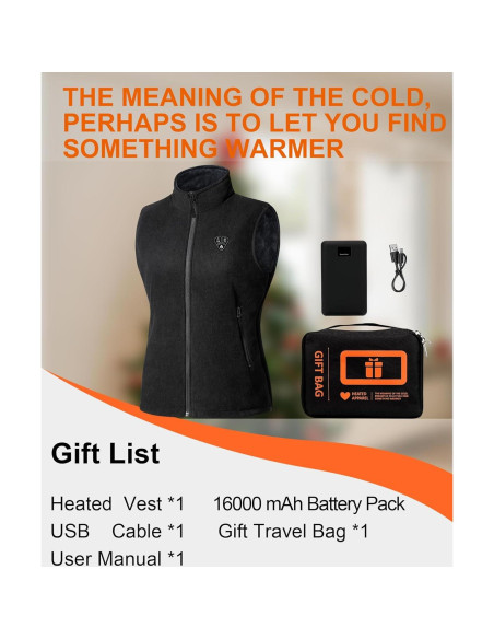 Chaleco Térmico Eléctrico para Mujeres Shenzhen FY-02 Negro