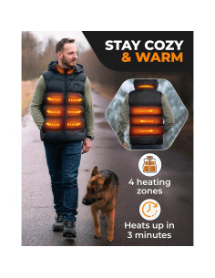 Chaleco Térmico Ligero Foxelli Hombre XL Negro con Batería 2