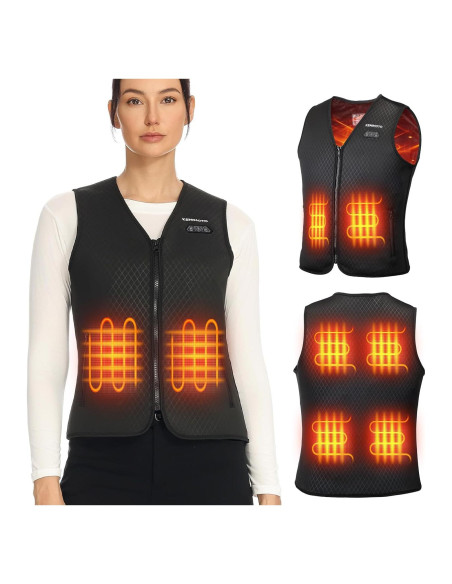 Chaleco Térmico Eléctrico KEMIMOTO para Mujeres, 8 Zonas Calentadoras