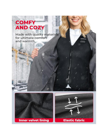 Chaleco Térmico Eléctrico KEMIMOTO para Mujeres, 8 Zonas Calentadoras