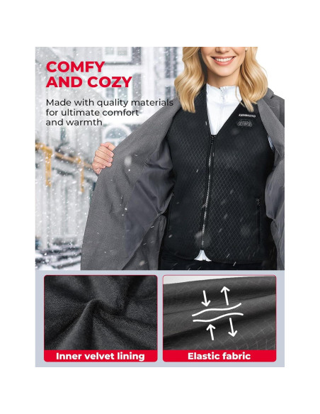 Chaleco Térmico Eléctrico KEMIMOTO para Mujeres, 8 Zonas Calentadoras