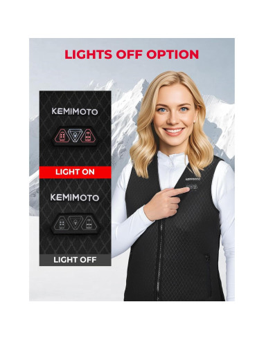 Chaleco Térmico Eléctrico KEMIMOTO para Mujeres, 8 Zonas Calentadoras