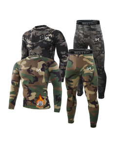 Ropa Interior Térmica MEETYOO para Hombres, 2 Conjuntos Camuflaje