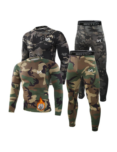 Ropa Interior Térmica MEETYOO para Hombres, 2 Conjuntos Camuflaje