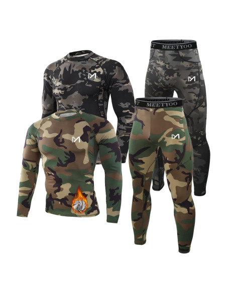 Ropa Interior Térmica MEETYOO para Hombres, 2 Conjuntos Camuflaje