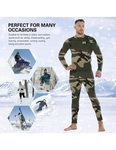 Ropa Interior Térmica MEETYOO para Hombres, 2 Conjuntos Camuflaje