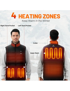 Chaleco Térmico ZKN para Hombre, Ligero y Recargable, Negro 2