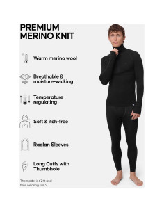 Conjunto de Capa Base de Lana Merino DANISH ENDURANCE Hombre 2