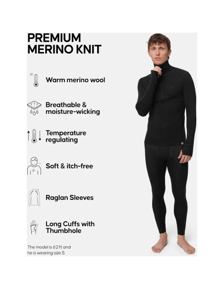 Conjunto de Capa Base de Lana Merino DANISH ENDURANCE Hombre