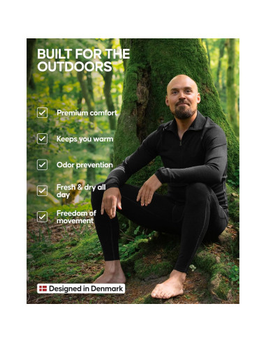 Conjunto de Capa Base de Lana Merino DANISH ENDURANCE Hombre